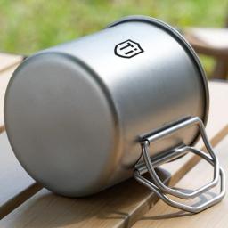 Copo de Água com Revestimento de Titânio Ultraleve, Caneca com Alça Dobrável, Portátil para Camping e Piqueniques, Copo de Café para Cozinha - Image 1