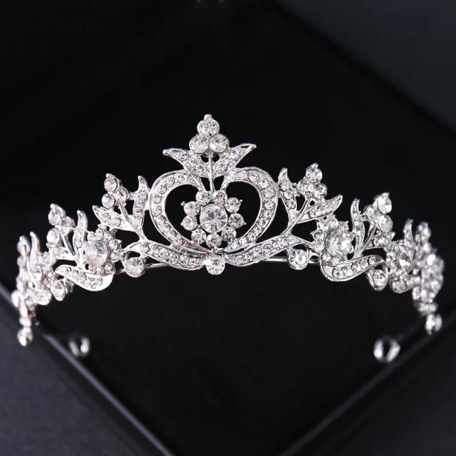 Tiara Faixa de Cabelo Cor Prata com Cristal e Strass para Festa e Casamento