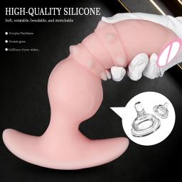 Plug Anal Luminoso em Formato de Nó de Cão, Dilatador Anal de Silicone Macio para Penetração, Brinquedo Sexual Anal Vestível para Mulheres e Masturbação Feminina - Image 6