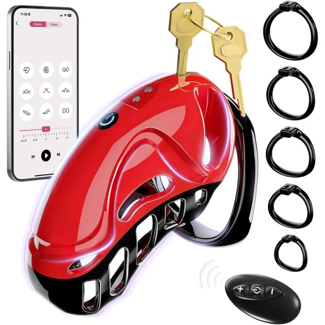 Gaiola de Castidade Vibratória APP Control 132g Silicone ABS