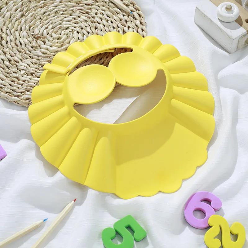 Chuveiro de bebê macio boné ajustável chapéu de lavagem de cabelo para crianças proteção de ouvido seguro crianças shampoo banho chuveiro proteger cabeça capa - Image 1