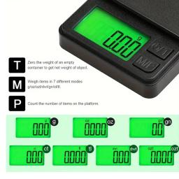 Balança eletrônica portátil de 0.01g -100/500g, mini balança digital de alta precisão, balança eletrônica de bolso, peso de joias, balança de cozinha - Image 5