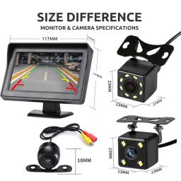 Fácil instalação 4.3 Polegada Rear View Camera Monitor Screen Invertendo camera veicular Camera para Car Parking Parking System Camera for Vehicle visão noturna camera veiucular para automóveis - Image 6