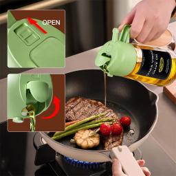 Pulverizador de óleo para cozinhar, garrafa dispensadora de azeite 2 em 1 para cozinha com adesivos, vidro premium de 16 onças/470 ml, senhor de óleo de qualidade alimentar - Image 3