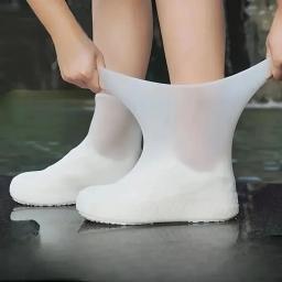 Borracha Rain Boot Overshoes para uso ao ar livre, Silicone impermeável sapato cobre, chuvoso dia sapato capa, reutilizável, antiderrapante, 1 par - Image 1
