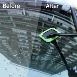 Kit de escova para limpeza de janelas de carro, ferramenta de lavagem para limpeza de para-brisa, limpador de vidro interno com alça longa, acessórios para carro - Image 3