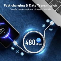 Xiaomi original usb tipo c cabo 120w 67w turbo carregador rápido mi 15 14 13 12t pro 12 11 ultra poco x6 x7 redmi note tubarão preto 5 - Image 3