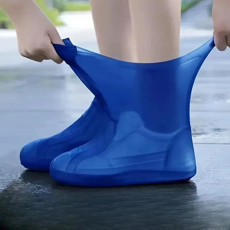 Borracha Rain Boot Overshoes para uso ao ar livre, Silicone impermeável sapato cobre, chuvoso dia sapato capa, reutilizável, antiderrapante, 1 par - Image 1
