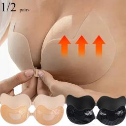 Sutiã push up invisível para mulheres, sutiã sem alças sem costas, fechamento frontal sem costura, roupa íntima de silicone, almofada de sutiã autoadesiva - Image 1