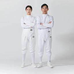 Conjunto de roupa de esgrima com certificação CFA para adultos e crianças, design floral de três peças inclui máscara e jaqueta para competição e - Image 3