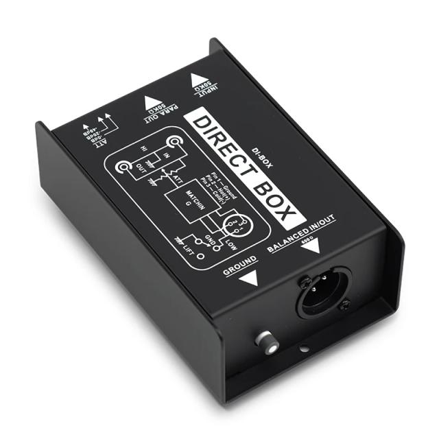KDES DIBOX Profissional Passiva DI-Box Caixa de Áudio Conversor de Sinal Balanceado e Desbalanceado com XLR TRS