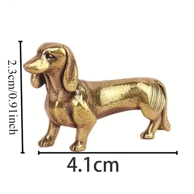 Estatueta de cachorro de latão vintage-pequena estatueta colecionável de decoração de mesa para sala de estar, negócio de escritório para estátuas de presente para decoração de casa - Image 1
