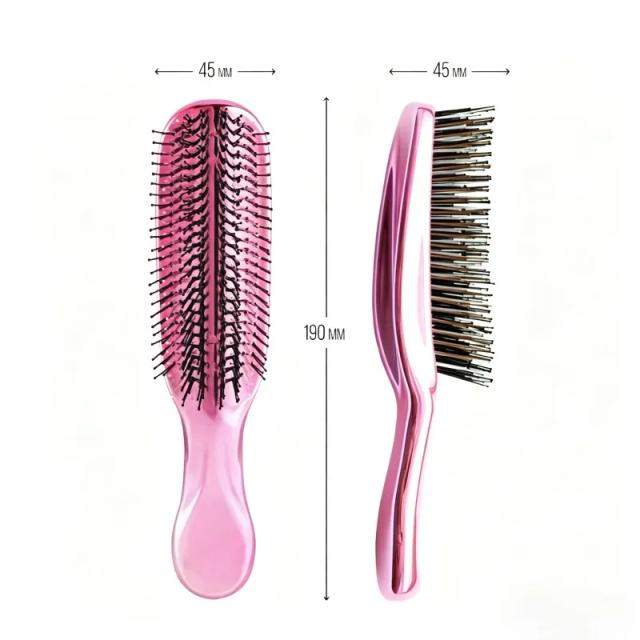 Escova Massageadora de Couro Cabeludo Premium Galvanoplastia Upscale Rosa Ouro
