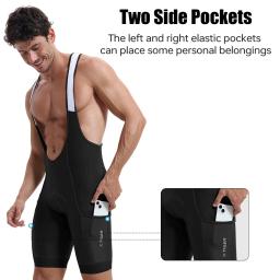 X-TIGER Calções de Ciclismo Masculinos de Cintura Alta, Respiráveis, de Secagem Rápida, para MTB e Estrada, com 2 Bolsos Laterais e Chamois Acolchoado Profissional - Image 2