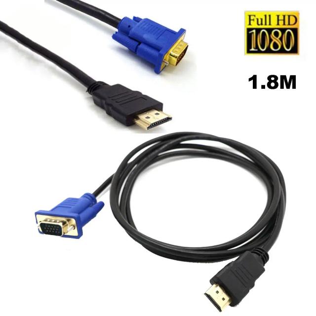 Cabo Adaptador HDMI para VGA Macho - Conexão Digital para Analógica de Alta Definição