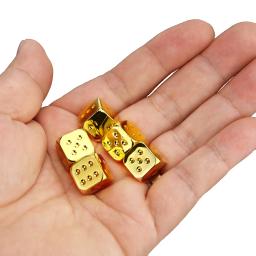 5 pçs/1 conjunto de dados de metal dourado/prata/bronze engraçado jogo dados seis lados decker jogo de tabuleiro acessorios 13mm - Image 4