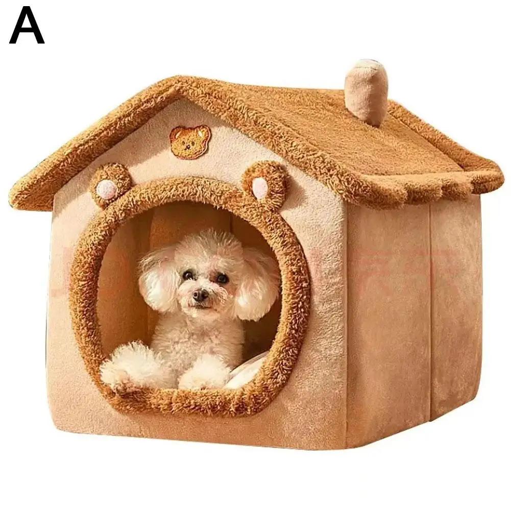 Universal destacável e lavável Pet House, quente e grosso, bonito, confortável, gato e cão, novo, inverno - Image 1