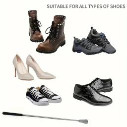 1 unidade de auxiliar para calçar sapatos, em aço inoxidável, com mecanismo retrátil, ideal para idosos, adequado tanto para homens como para mulheres. - Image 6