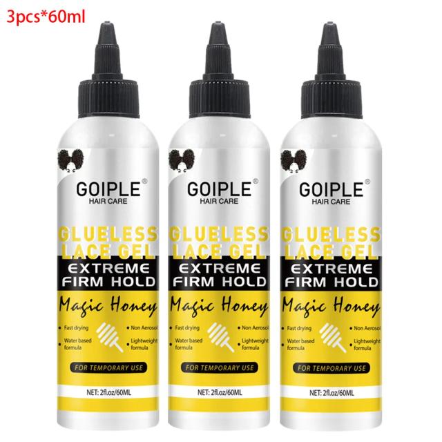 GOIPLE Gel Adesivo Lavável para Perucas de Renda Fixação Extrema Fórmula Leve à Base de Água Adesivo Não Aerossólico Temporário
