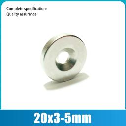 Ímã de Neodímio Redondo NdFeB N35 Super Potente 20x3-5mm, Disco Magnético Permanente Pequeno com Furo de 5mm 20*3-5 - Image 1