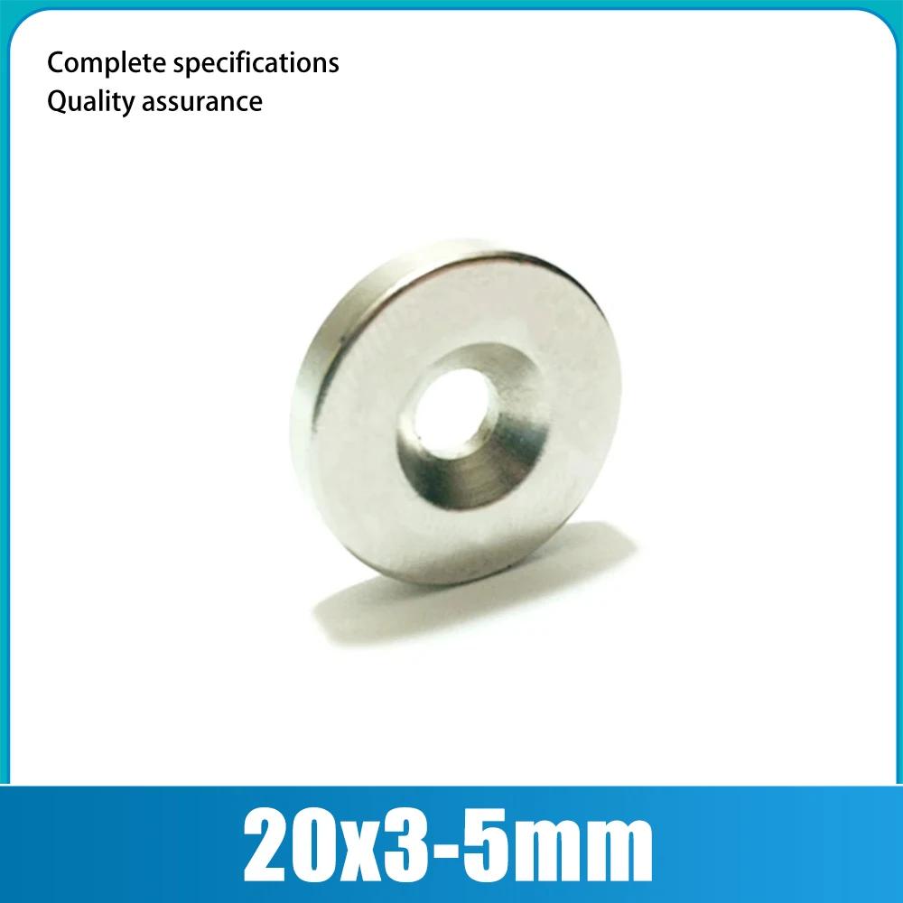 Ímã de Neodímio Redondo NdFeB N35 Super Potente 20x3-5mm, Disco Magnético Permanente Pequeno com Furo de 5mm 20*3-5 - Image 1