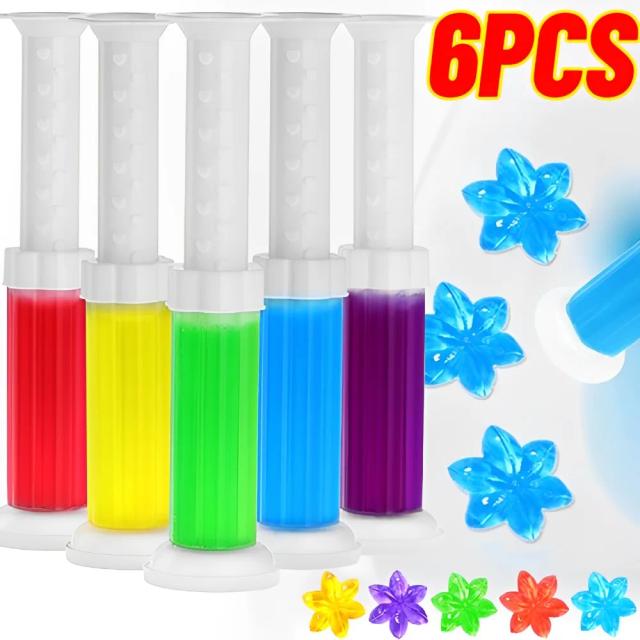 Gel de Limpeza para Vaso Sanitário em Forma de Flor - Aroma Duradouro e Higiene Impecável - 6 Unidades
