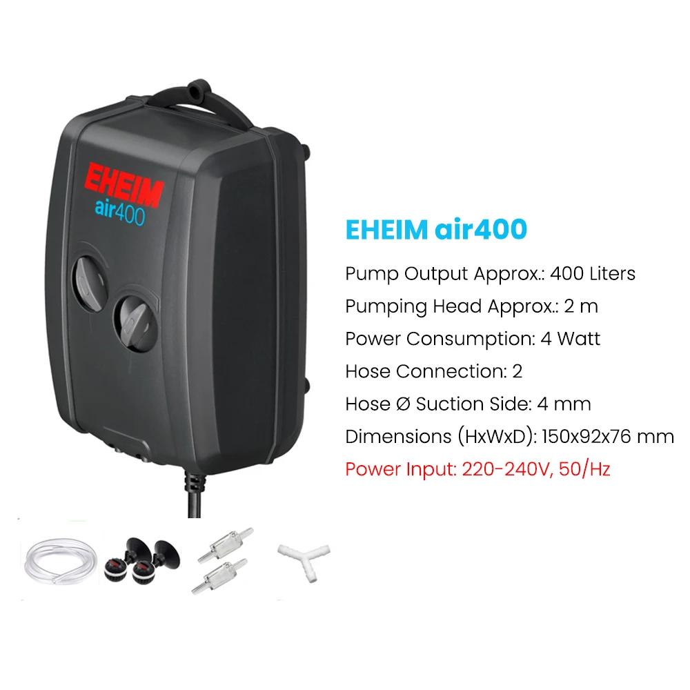 EHEIM Air100/200/400 Fluxo de ar ajustável para água salgada, aquário, tanque de peixes, bomba de ar com difusor de pedra aérea da companhia aérea