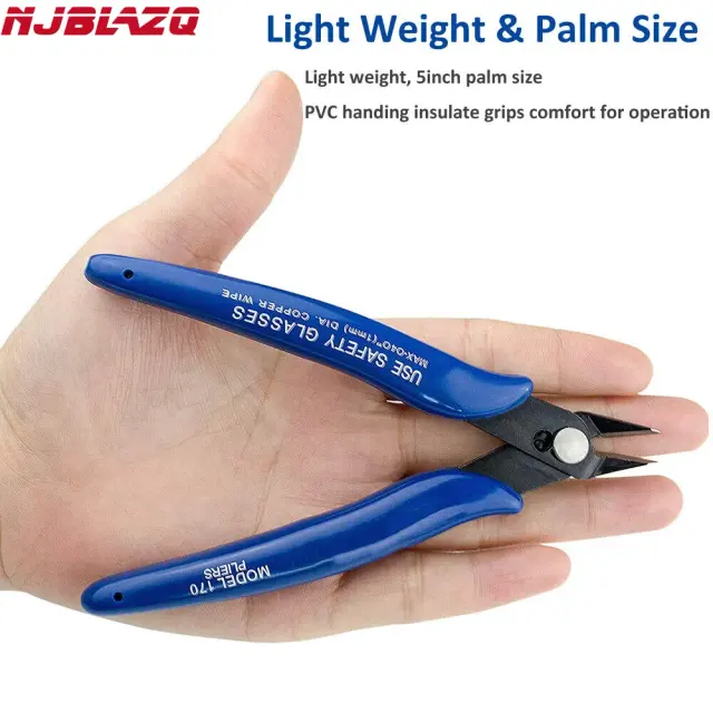 Alicate de Corte NJBLZQ Aço Carbono Fio Elétrico Cabo Ferramenta Manual Doméstica Azul