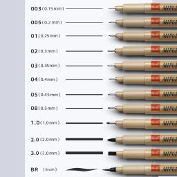 Tishric pigmento forro esboçar marcadores micron arte marcador caneta desenho forros 003 005 01 02 03 04 05 escova fineliner canetas de agulha - Image 3