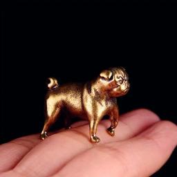 Estatueta de cachorro de latão vintage-pequena estatueta colecionável de decoração de mesa para sala de estar, negócio de escritório para estátuas de presente para decoração de casa - Image 2