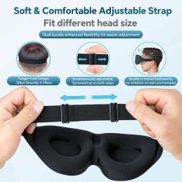 Máscara de Olhos para Dormir de Lado, Máscara de Olhos Blackout para Homens e Mulheres, Máscara de Olhos Luxuosa com Alça de Ombro Ajustável para Viagem - Image 5