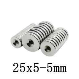 Ímãs Fortes Permanentes de NdFeB 25x5-5 mm, Ímã Magnético de Neodímio Redondo com Furo de 5mm 25*5 mm 25X5-5mm 25*5-5 - Image 1