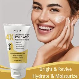 Creme Facial com Ácido Kójico Uniformiza o Tom da Pele, Elimina Manchas Escuras e Opacidade - Não Oleoso, Adequado para Homens e Mulheres - Creme Clareador e Hidratante, para Uso Diurno e Noturno - Image 5