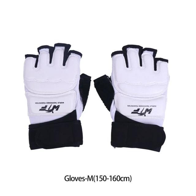 1 par luvas de karatê equipamento taekwondo metade do dedo protetor boxe mão pé proteção pés guardas artes marciais kickboxing