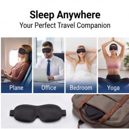 Máscara de Dormir 3D Ajustável com Design Respirável, Bloqueia a Luz enquanto Permite Circulação de Ar para os Olhos, Ajuste Confortável Unissex - Image 4