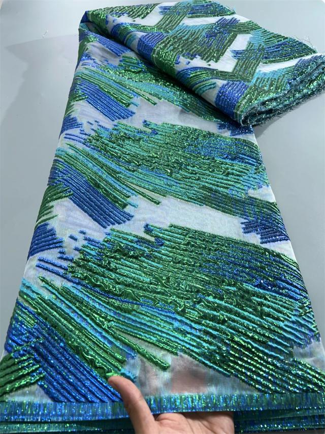 Tecido Brocado Africano Kalume Renda Jacquard Francês 5 Jardas