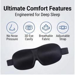 Máscara de Dormir 3D Ajustável com Design Respirável, Bloqueia a Luz enquanto Permite Circulação de Ar para os Olhos, Ajuste Confortável Unissex - Image 5