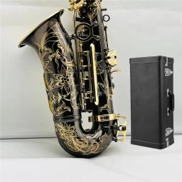 Saxofone Alto YAS-875EX Afinação Eb Niquelado Preto Chaves Douradas Decoração Lindamente Esculpida Instrumento de Sopro Profissional - Image 1