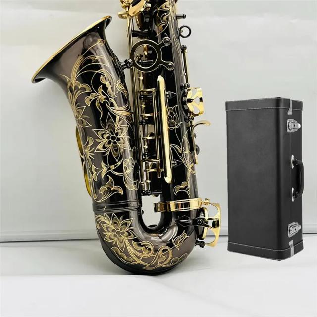Saxofone Alto Yamaha YAS-875EX Eb Niquelado Preto Chaves Douradas Profissional