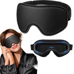 Máscara de Olhos para Dormir Blackout 3D Respirável Macia e Confortável para Viagem Máscara Noturna Ajustável para Dormir - Image 1