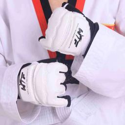 1 par luvas de karatê equipamento taekwondo metade do dedo protetor boxe mão pé proteção pés guardas artes marciais kickboxing - Image 3
