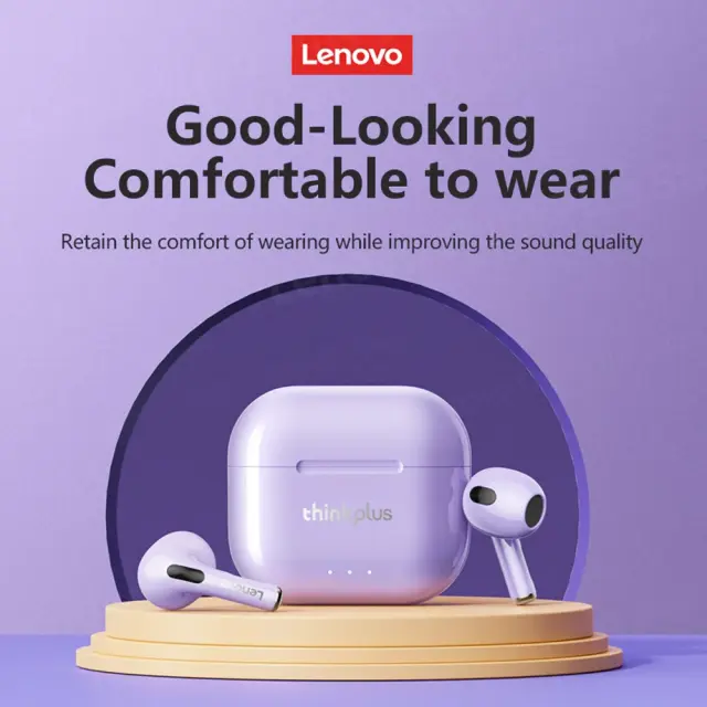 Fones de Ouvido Bluetooth Lenovo LP40Pro TWS 5.1 Conexão Rápida e Som Hi-Fi