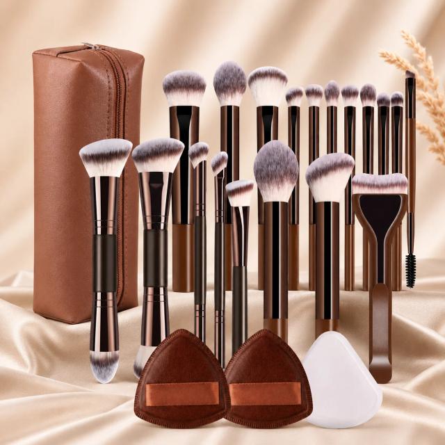 LUXEBLEND Conjunto Profissional de Pincéis de Maquiagem Dupla Ponta 12 Peças