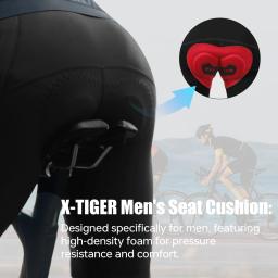X-TIGER Calções de Ciclismo Masculinos de Cintura Alta, Respiráveis, de Secagem Rápida, para MTB e Estrada, com 2 Bolsos Laterais e Chamois Acolchoado Profissional - Image 5