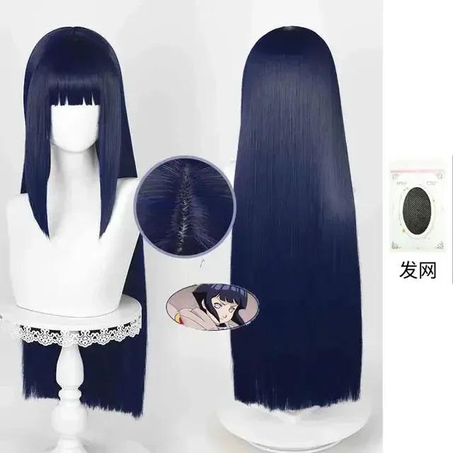 Hyuga hinata cosplay traje peruca roupas femininas halloween carnaval festa terno hyuuga ninja cosplayer roxo longo bonito peruca - Image 1