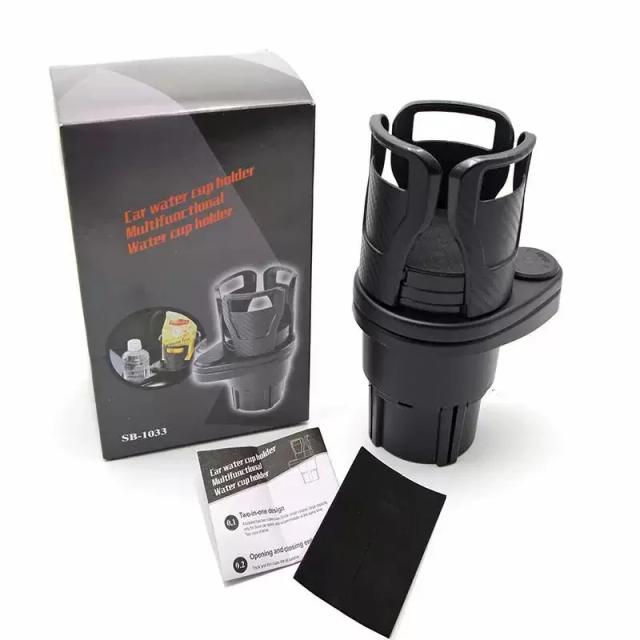 Suporte de Copo de Carro Multifuncional com Textura Fibra de Carbono Rotativo Universal