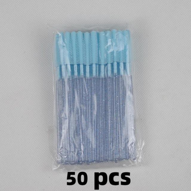50 Peças Escova de Cílios Silicone Cristal Pincel de Maquiagem Extensão de Cílios