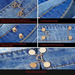 1/4 conjunto de botões jeans de metal sem unhas, clipes destacáveis para calças, botões, alfinetes, apertador de cintura diy, fivelas de roupas, ferramentas de costura - Image 3