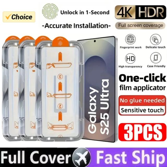Protetor de Tela Samsung Galaxy S25 S24 S21 S22 S23 Ultra Plus Vidro Oleofóbico Fácil Instalação