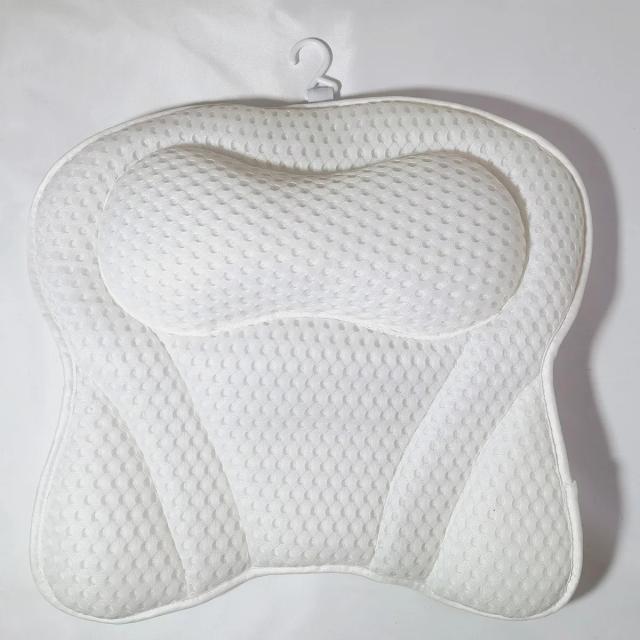 Almofada de Banho Travesseiro de Banheira Luxuoso para Suporte de Pescoço e Costas com Malha 4D Macia